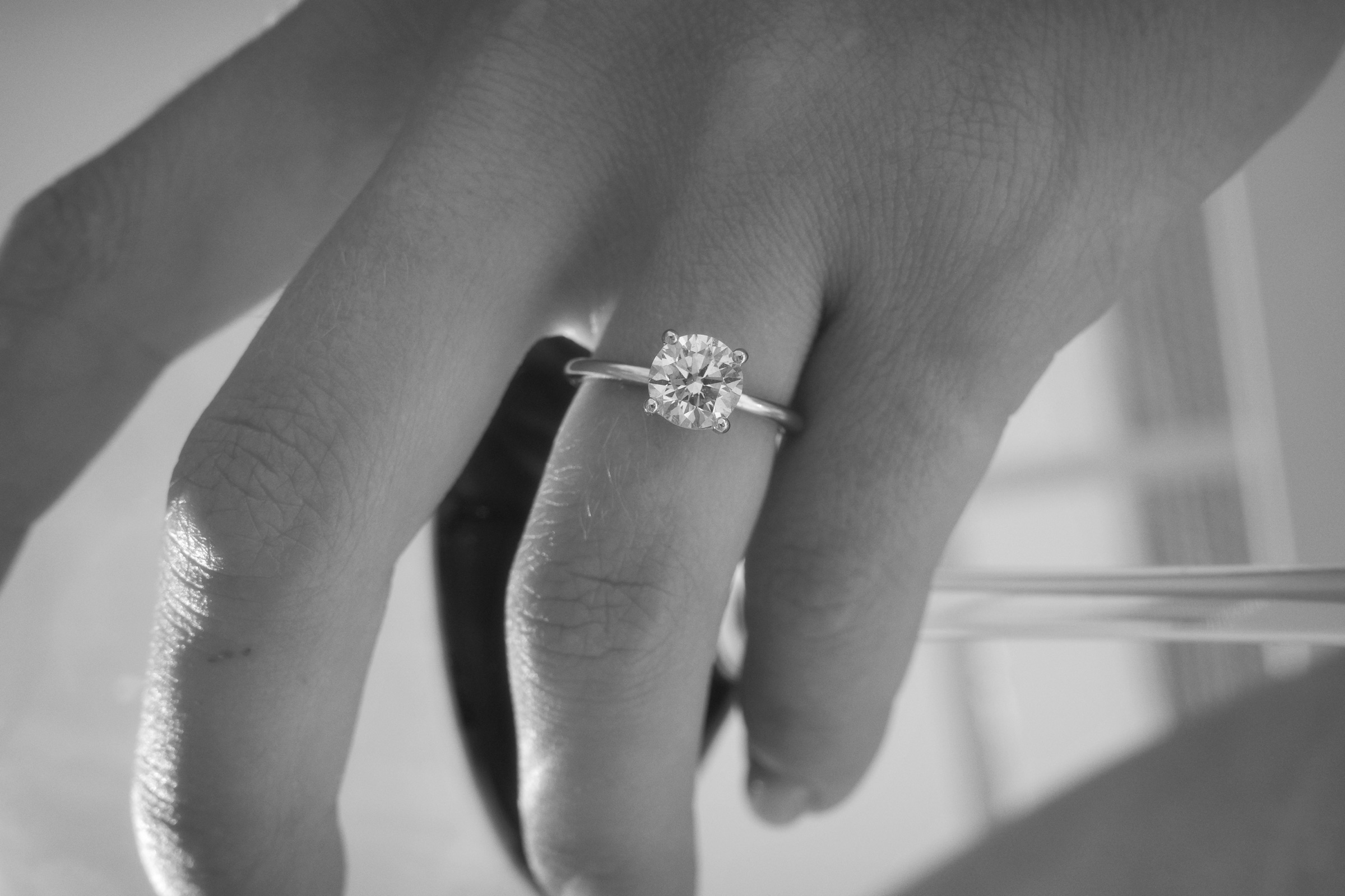 Engagement ring photographed in Nice, France